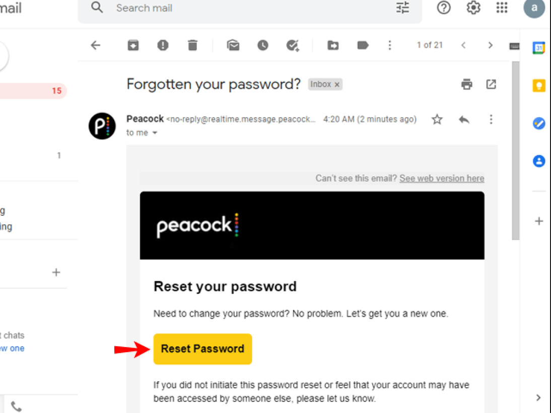 click the Reset Password link