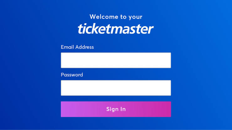 log in to your account to Change TicketMaster Password 