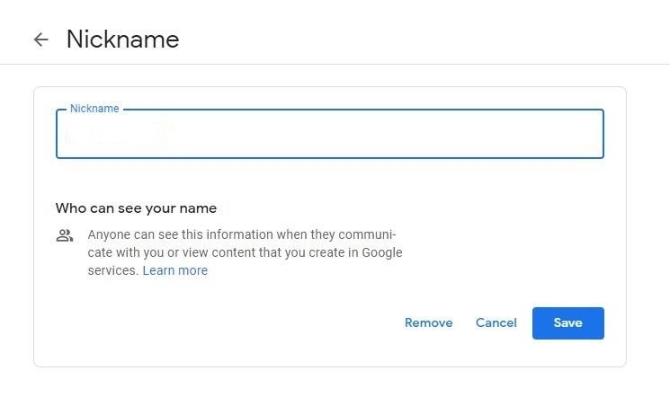 Click Save button to change your nick name on google meet