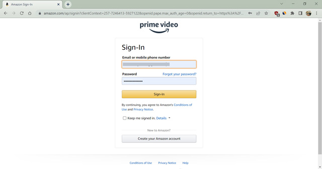 How to Clear Continue Watching on Amazon Prime- click Sign In 