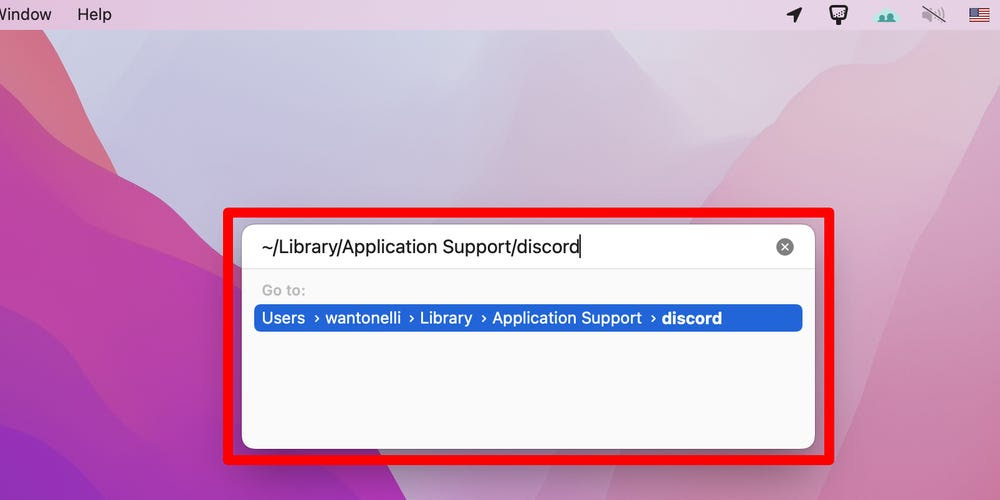  type as ~/Library/ApplicationSupport/discord/ 