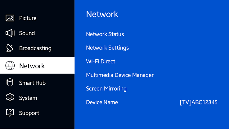 select Network Settings option