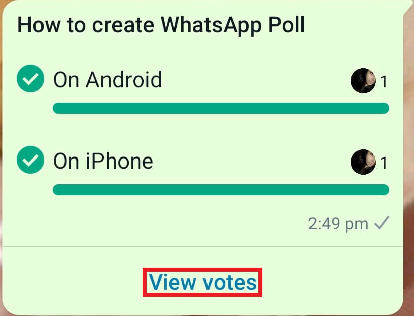 Click on the View Votes option