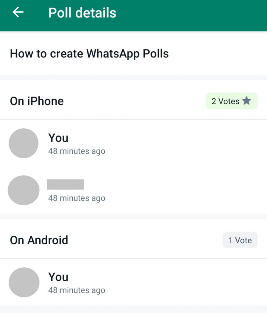 View Votes on WhatsApp Polls