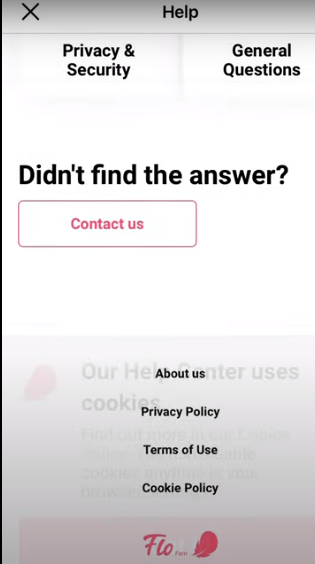 Tap Contact us to delete Flo account