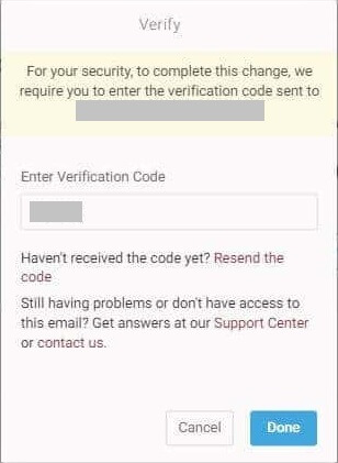 Enter the verification code