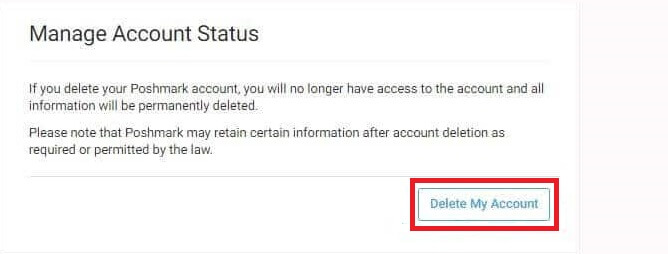 Tap the Delete My Account button