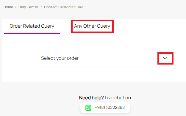 select the Any Other Query tab
