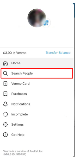 Tap Search People to find Someone on Venmo