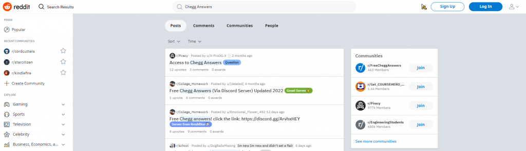 Get Chegg Answers for Free Via Reddit