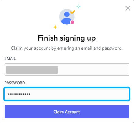 tap on the Claim Account button