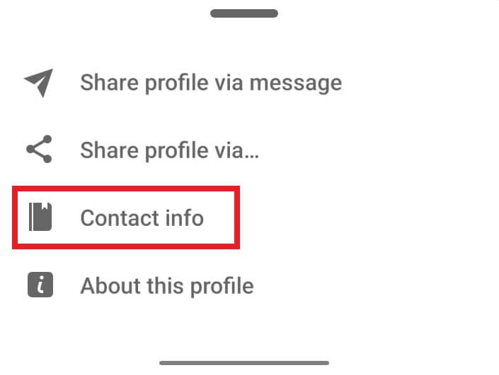 select the Contact info option