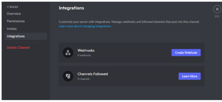  Make Rules Channel in Discord via Webhook