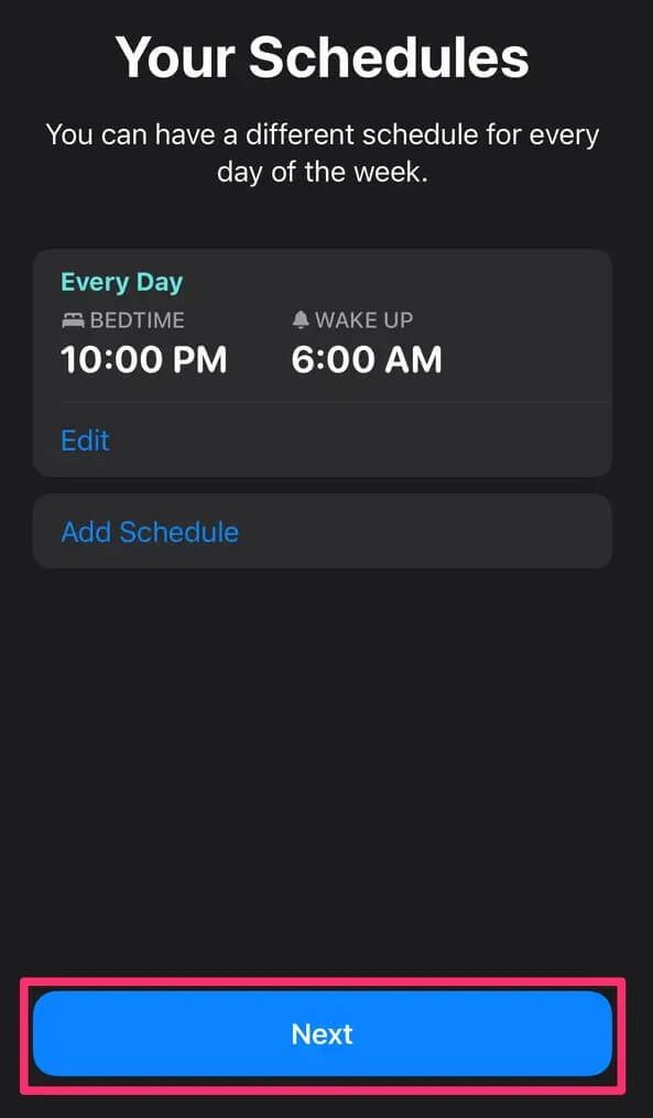 Click on Add Schedule option 