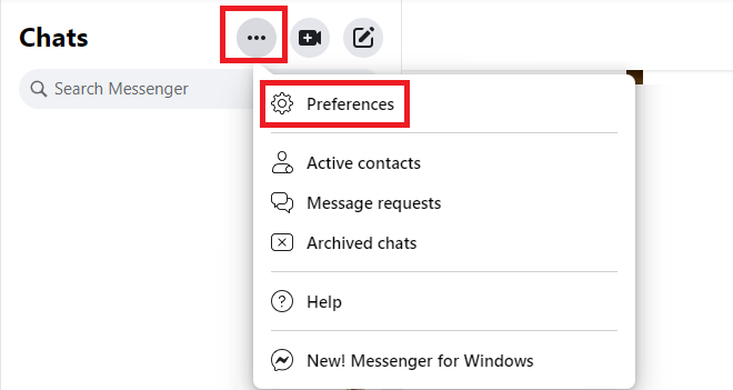 Messenger Chat preferences