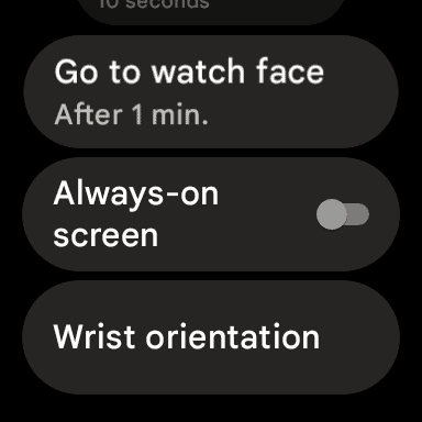 tap the toggle to Turn Off Always- On Display on Google Pixel Watch 