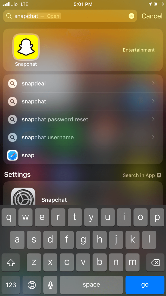 Open Snapchat app on your smartphone