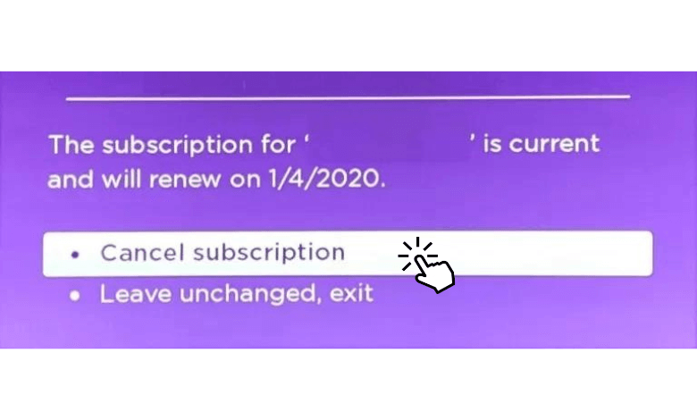 Click Cancel Subscription