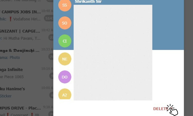 Hit Delete to delete Telegram contacts