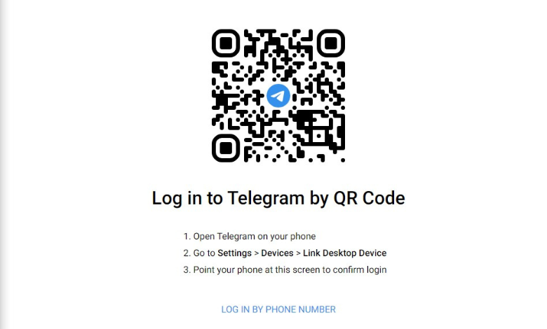 Login using QR Code or phone number