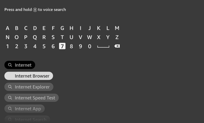 Input Internet Browser to get CTV on Firestick