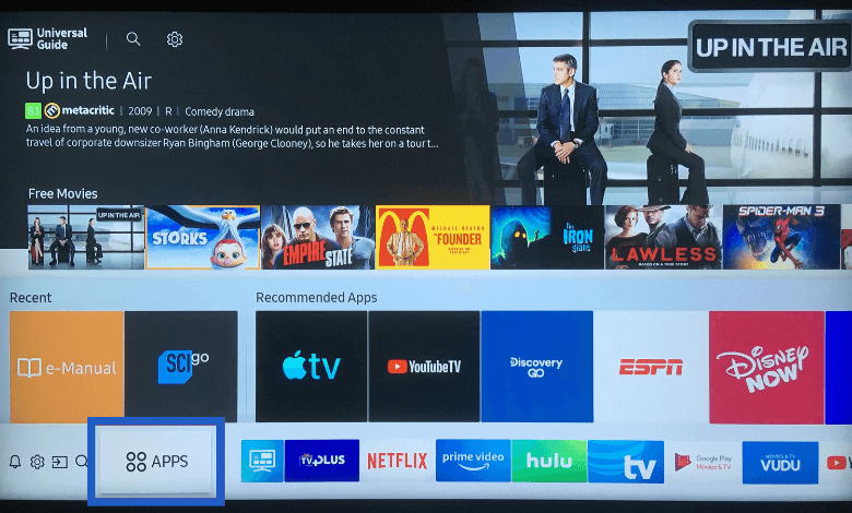 Navigate Apps to get ESPN on Samsung TV