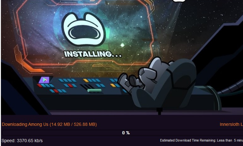 Wait for Among Us being downloaded on your Chromebook