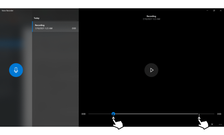 Trim the audio recording on Windows 11