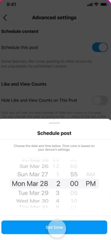 Instagram Post Schedule