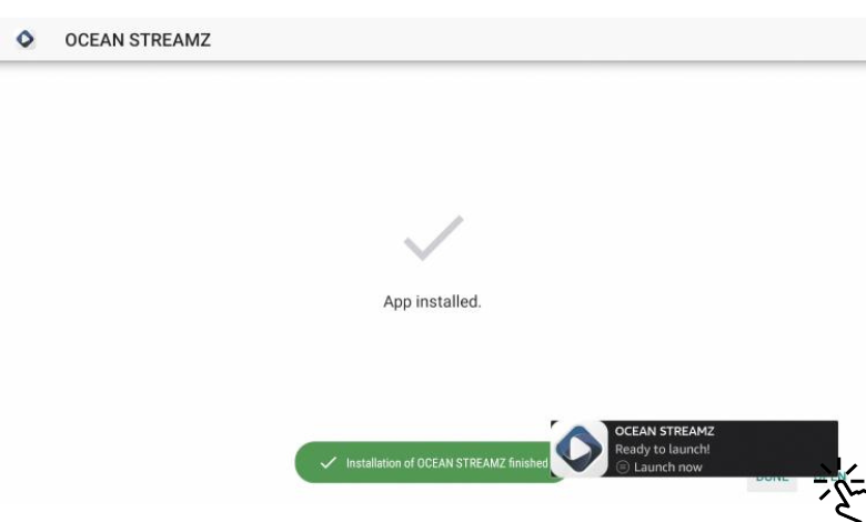 Click Open to launch Ocean Streamz on Firestick