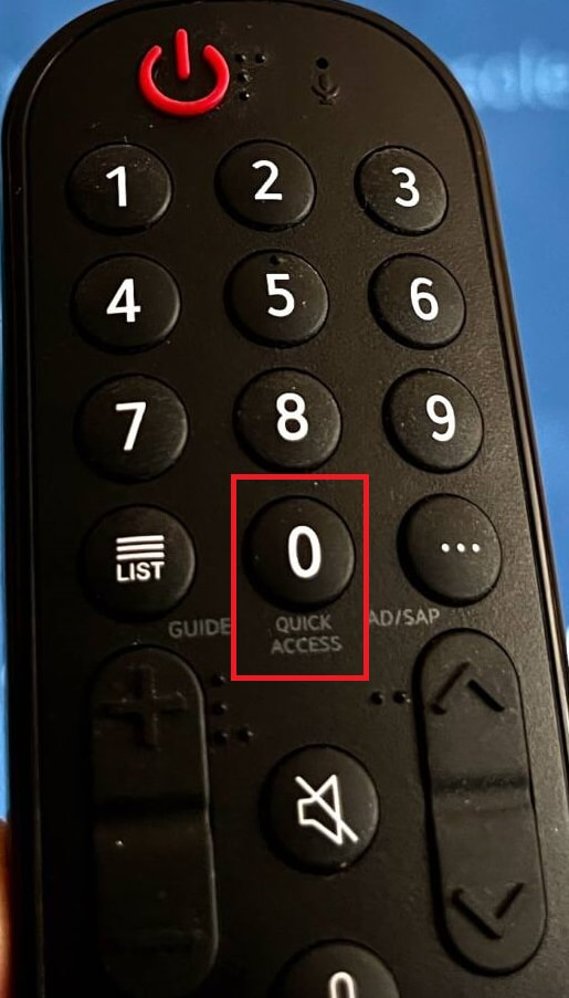  press and hold the 0 button to launch the Quick Access menu on LG Smart TV