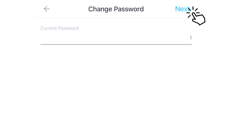 Enter Current password and click Next
