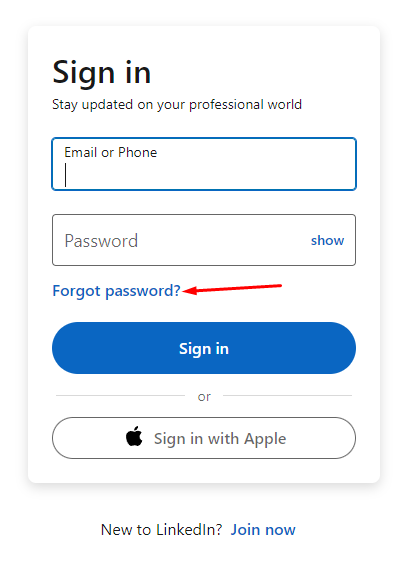 Click on Forgot Password