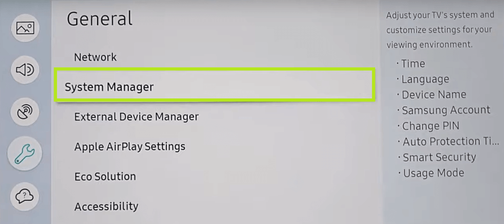 choose the System Manager