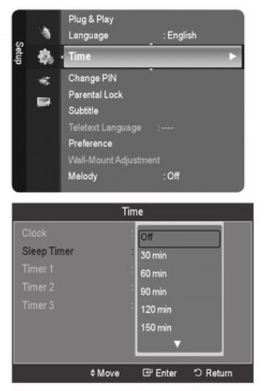 Sleep Timer on older models of Samsung TV