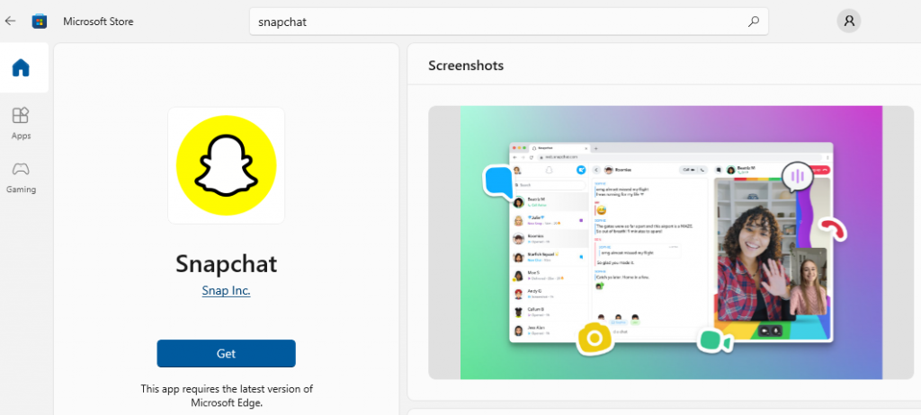 Snapchat PWA is Now on Microsoft Store