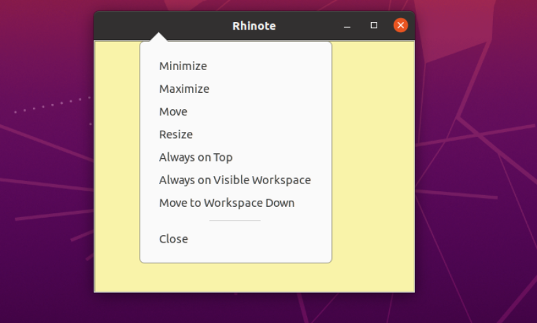 Rhinote sticky notes for Linux