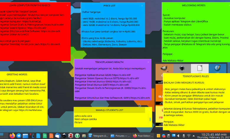 KNotes sticky notes for Linux