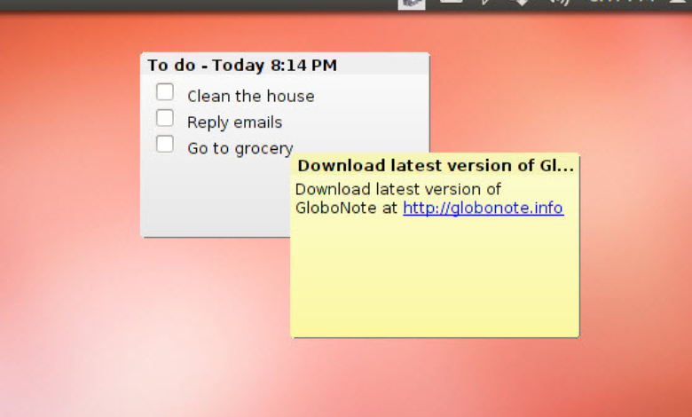 Globonote sticky notes for Linux