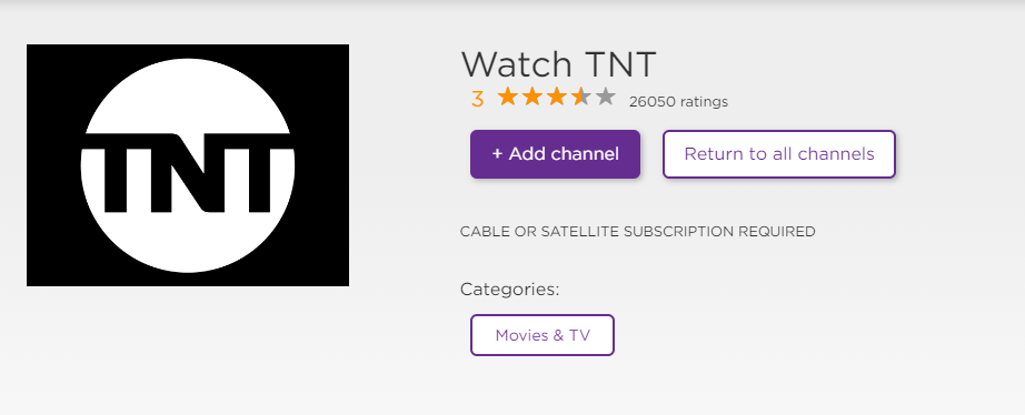 TNT on Roku