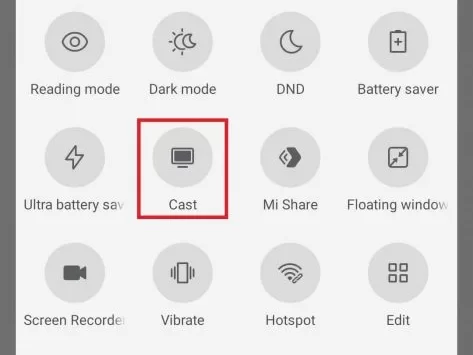 tap the Cast icon on Android