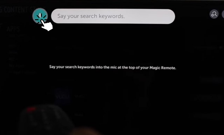 Click Mic icon to voice command TSN on LG TV