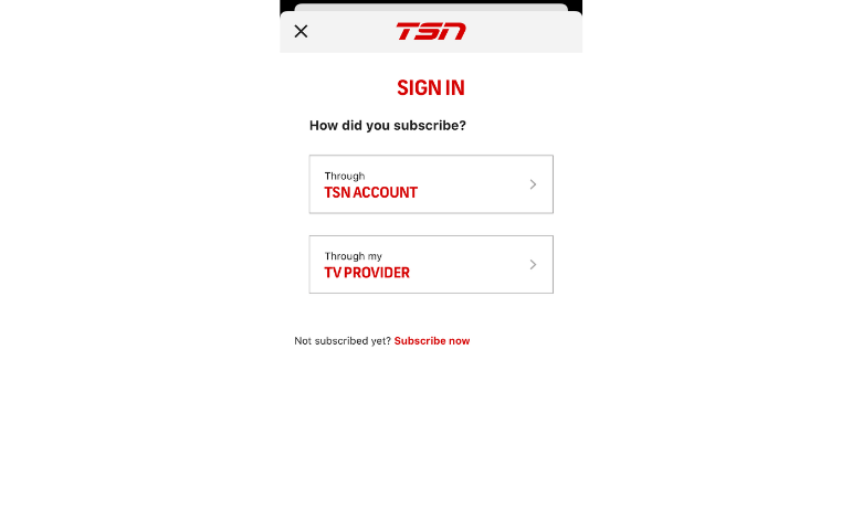 Sign in to TSN account