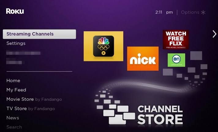 click Streaming channels.