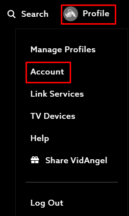 select the Account option