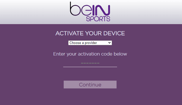 Activate the beIN Sports on Apple TV