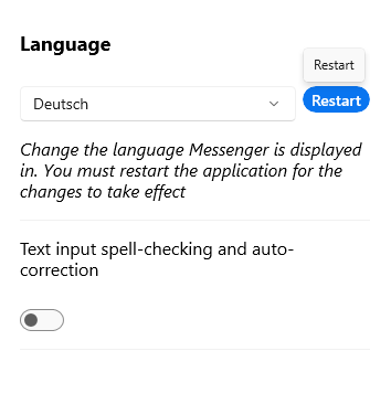 Restart Messenger to apply changes