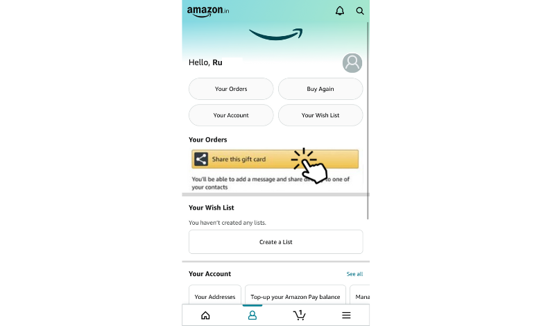 Click Share this gift card how to send Amazon Gift Card on WhatsApp