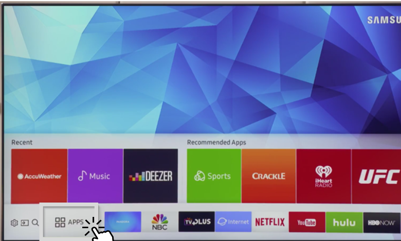 Navigate Apps to get TSN on Samsung TV