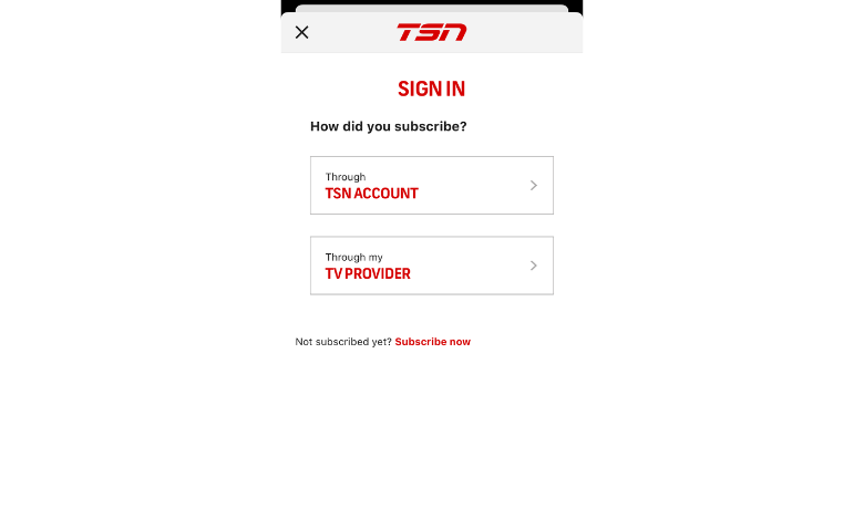 Sign in to TSN account 